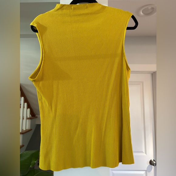 Anthropologie eri + ali Yellow Ribbed Mock Neck Tank Top - Size XL - Picture 2 of 4